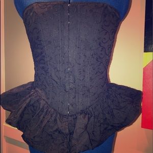 Betsey Johnson corset top in black.